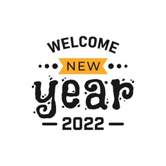 Fototapeta premium Happy New Year 2022 Lettering