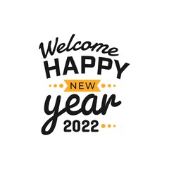 Obraz premium Happy New Year 2022 Lettering