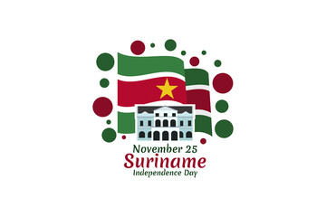 November 25, Independence Day of Suriname vector illustration. Suitable for greeting card, poster and banner.