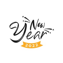 Obraz premium Happy New Year 2022 Lettering