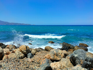 Seaside on windy weather