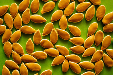 pumpkin cashew on green background