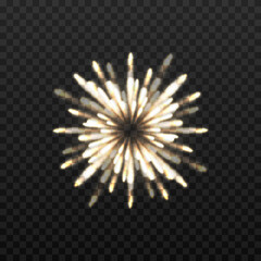 Vector festive fireworks on an isolated transparent background. Fireworks png, salute, explosion png, holiday.