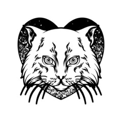 Cat Lovers Mascot Silhouette