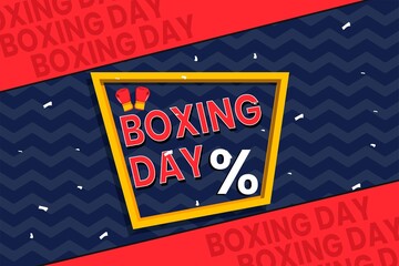 Flat vector illustration boxing day sale background banner template.