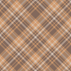Seamless pattern in positive brown and beige colors for plaid, fabric, textile, clothes, tablecloth and other things. Vector image. 2