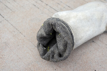 Naklejka premium The filter cloth is black inside