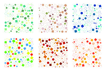 set of colorful fabric patterns, digital paper patterns.