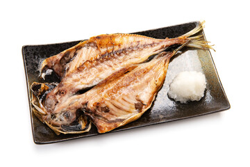 鯵の干物の炭火焼