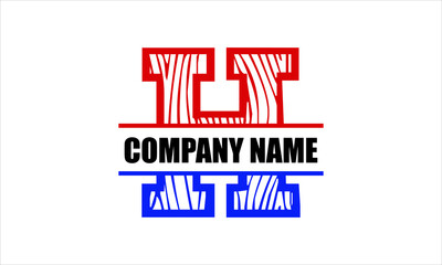 H Alphabet split letter flag abstract monogram vector logo template