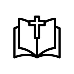 Fototapeta premium Christian bible icon vector, bible symbol in line style, book vector different style vector illustration.