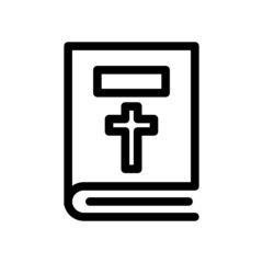 Obraz premium Christian bible icon vector, bible symbol in line style, book vector different style vector illustration.