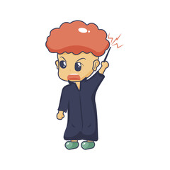 Child character in angry witch costume