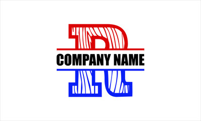 R Alphabet split letter flag abstract monogram vector logo template