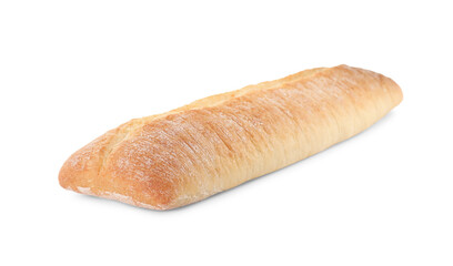 Tasty baguette isolated on white. Fresh bread