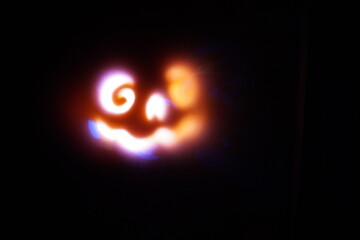 pumpkin with glowing eyes