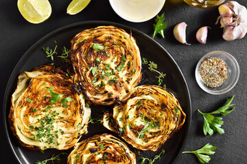 Roasted cabbage steaks