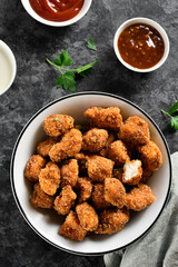 Crispy fried breaded chicken bites