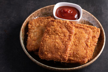 Battered Fish Fillet with Tomato Sauce