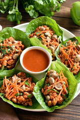 Asian minced meat lettuce wraps