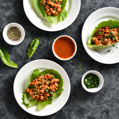 Asian minced meat lettuce wraps