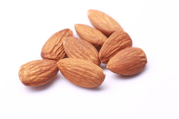 almonds isolated on white