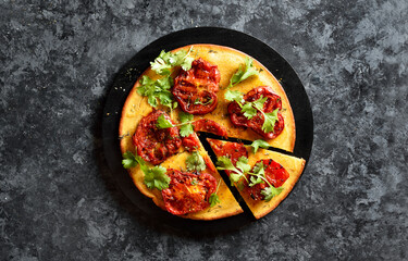 Healthy socca pizza