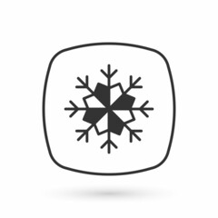 Grey Snowflake icon isolated on white background. Merry Christmas and Happy New Year. Vector