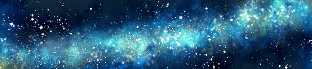 Space background with realistic nebula and lots of shining stars. Infinite universe and starry night. Colorful cosmos with stardust and the Milky Way. 