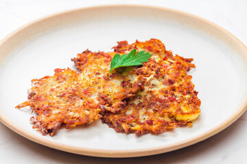 still life of potato pancakes
