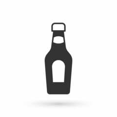 Grey Champagne bottle icon isolated on white background. Merry Christmas and Happy New Year. Vector
