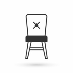 Grey Chair icon isolated on white background. Vector