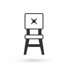 Grey Chair icon isolated on white background. Vector