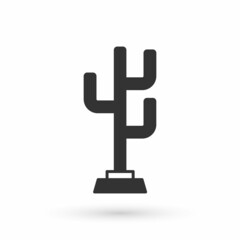 Grey Coat stand icon isolated on white background. Vector