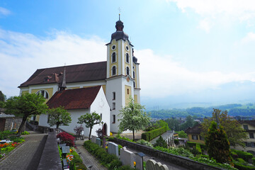 Fototapeta premium Catholic parish church of Sarnen, Canton Obwalden, Switzerland