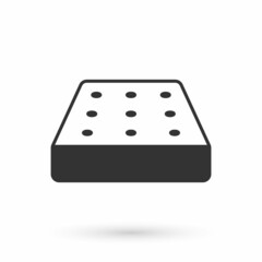 Grey Mattress icon isolated on white background. Padded comfortable sleeping bed mattress. Vector