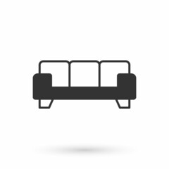 Grey Sofa icon isolated on white background. Vector