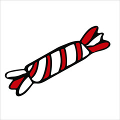 Sweet candy in doodle style. Hand-drawn decorations. Vector illustration.