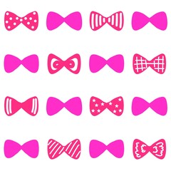 手書き風リボン　ピンク系