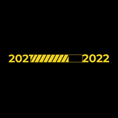 Loading bar year’s 2021 to new year’s 2022, Goal planning and strategy business concept, Vector illustration flat style for graphic design, website, banner or business content background
