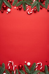 Merry Christmas or New Year decoration red background