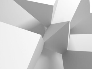 Abstract geometric installation, modern white 3d background