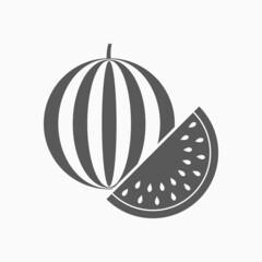 watermelon icon, fruit vector illustration