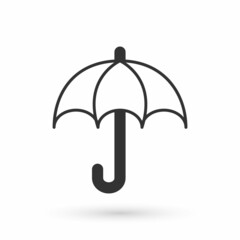 Grey Umbrella icon isolated on white background. Insurance concept. Waterproof icon. Protection, safety, security concept. Vector