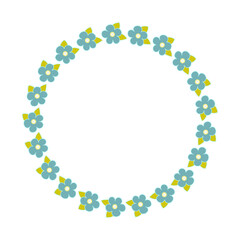 Floral frame. Flowers and leaves. Vector. Colorful element for design in doodle style.
