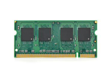 Computer RAM chip isolated on white background    
