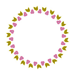 Floral frame. Flowers and leaves. Vector. Colorful element for design in doodle style.
