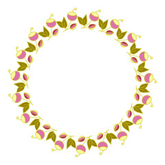 Floral frame. Flowers and leaves. Vector. Colorful element for design in doodle style.
