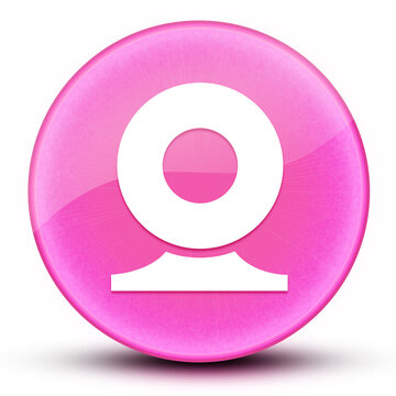 Camera eyeball glossy elegant pink round button abstract