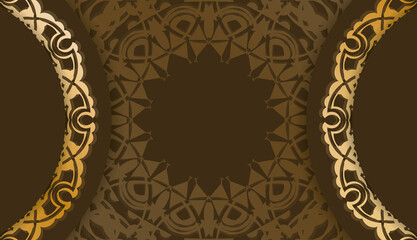 Background in brown color with vintage gold pattern for design under your logo or text